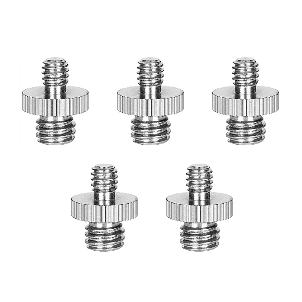 

5 Pieces 1/4"-20 Male to 3/8"-16 Male Converter Threaded Screws Adapter Mount for Camera/Tripod/Monopod/Ballhead/Light Stand