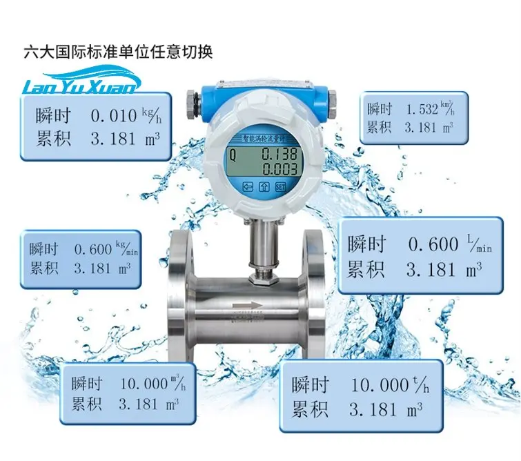 

Measurement Intelligent Liquid Turbine Flowmeter Water Pure Water Measurement High Precision Lubricating Oil Flow Meter