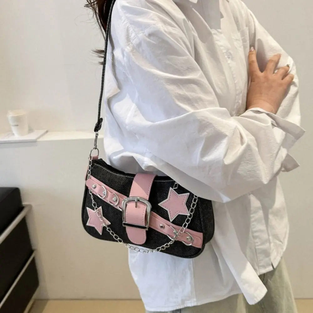 Минималистичная сумка Y2k для подмышек сумка-тоут со звездным узором корейский