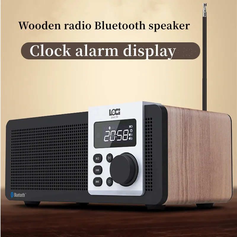 

High Power Wireless FM RadioBluetooth Speaker Stereo/USB and TF Card Play/Alarm Timer/Breakpoint Memory Music Player