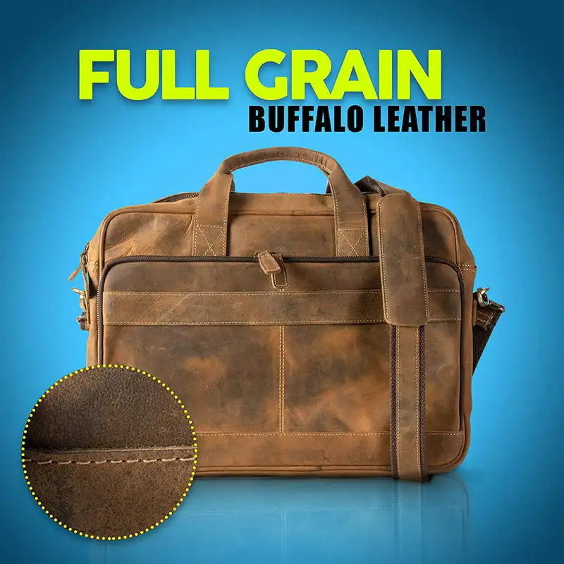 Authentic Distressed 18 Inch Tan Laptop/Messenger Bags for Men and Women; Office, School, College - Get the Best Results with Ou