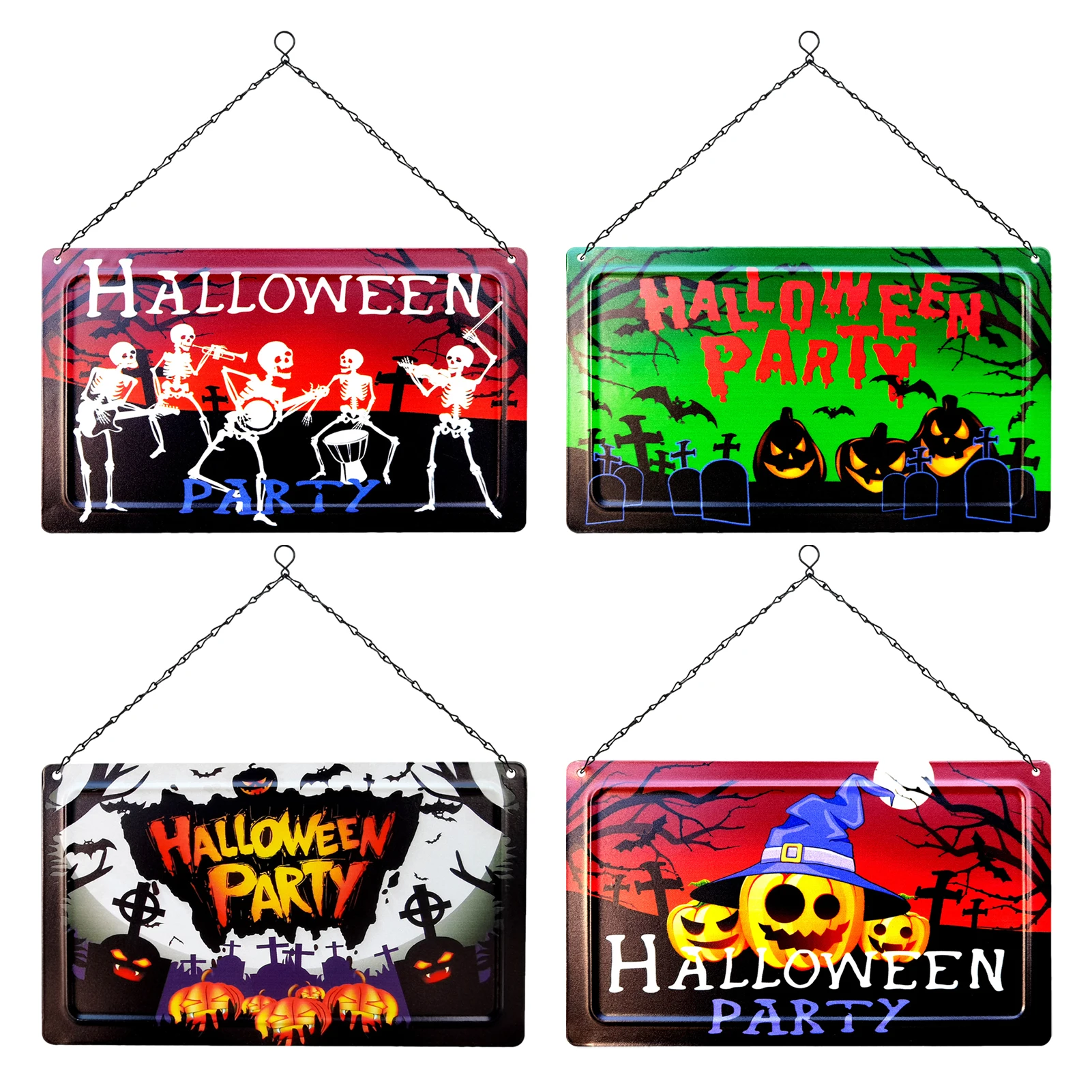 

Железная подвесная декорация на Хэллоуин с цветным рисунком, уличное настенное украшение для дома, офиса, спальни