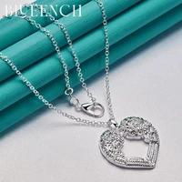 blueench 925 sterling silver embossed heart peach pendant 16 30 inch for women proposal wedding fashion jewelry