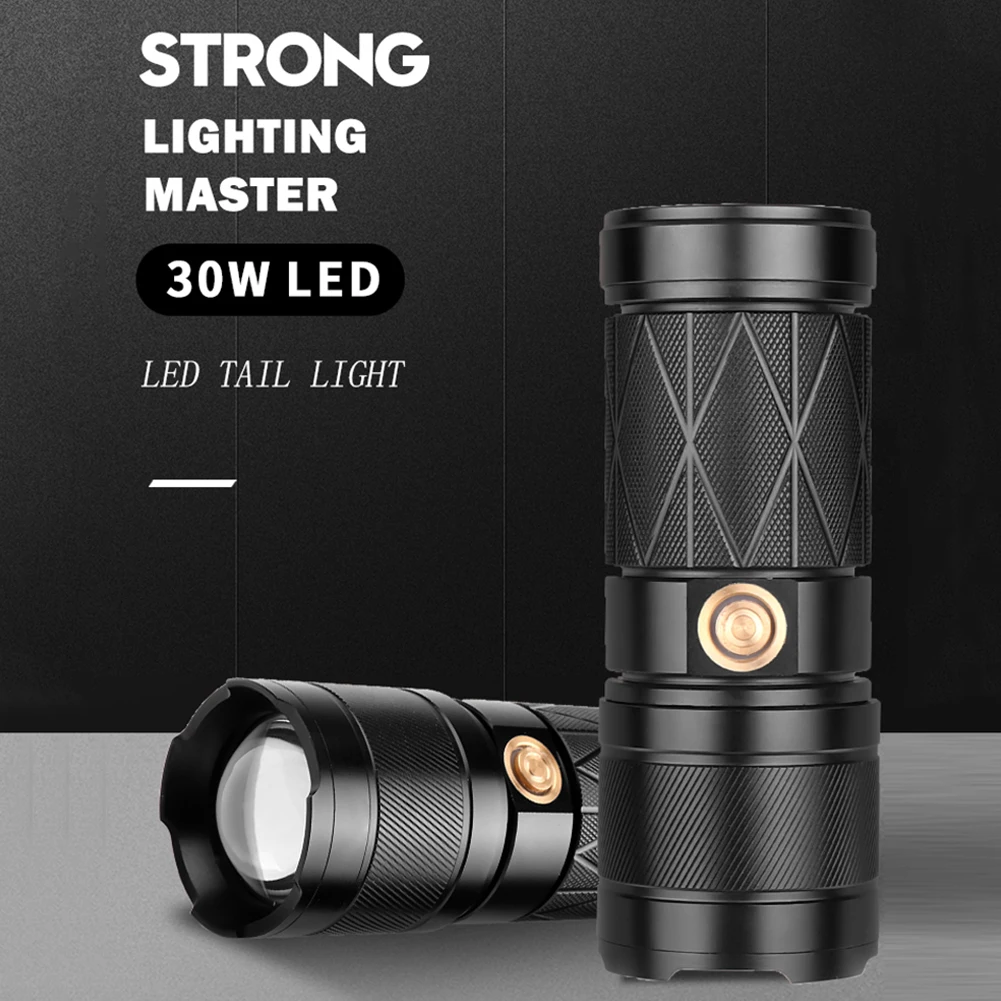 

1500lm LED Flash Camping Lights Outdoor 30W Waterproof Strong Flashlight