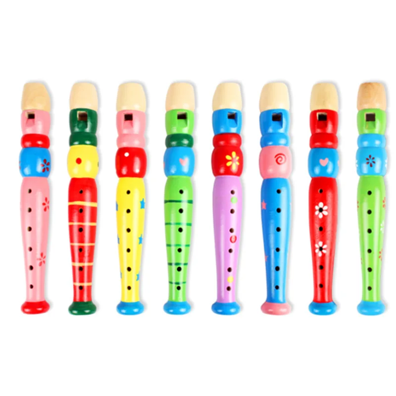 

Kids Toy Baby Boys Girls Hot Selling Colorful Wooden Trumpet Buglet Hooter Bugle Music Toy Gift For Kids Education