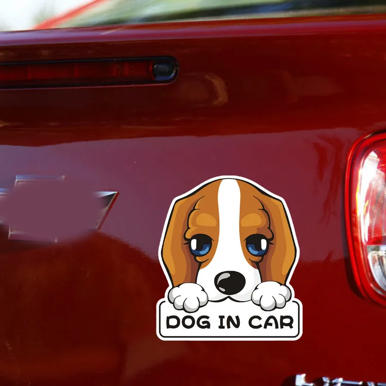 Car Safety Warning Sticker DOG IN CAR Reflective Cover Scratches Decals Auto Personality Decoration Decal Pink car Accessories |