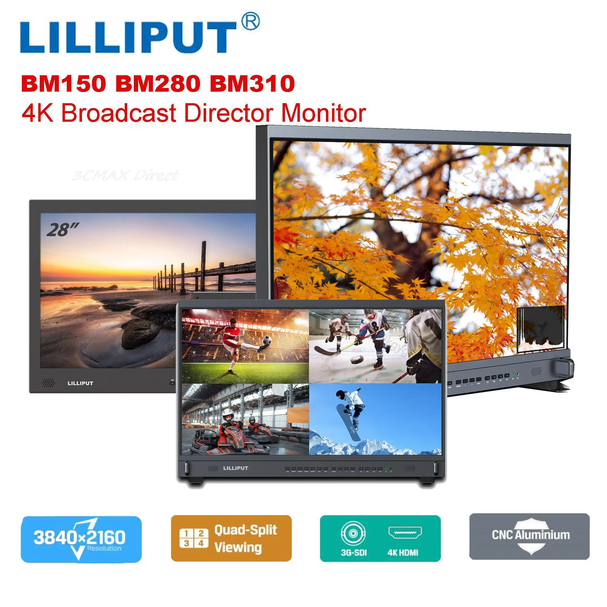 

Lilliput BM310 4K 31.5" inch Broadcast Director Monitor Studio Monitors with Tally For Full HD Camcorder DSLR Photo Movie