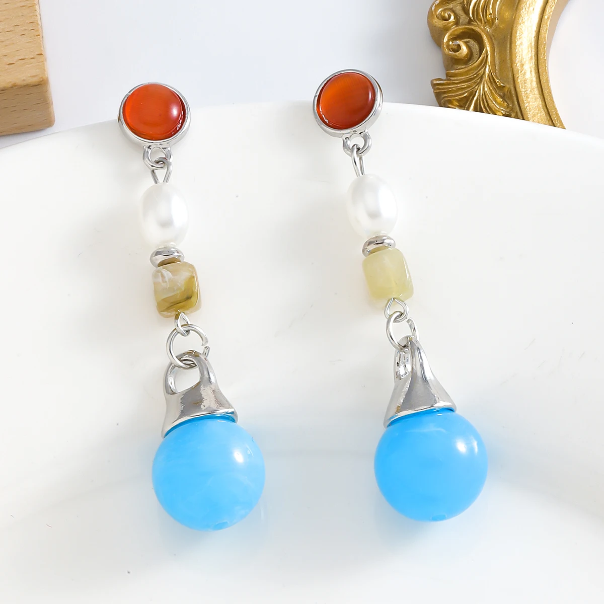 Винтажные Висячие Серьги Из Смолы Для Женщин Геометрическая Форма