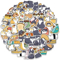 103050pcs new cartoon cute cat daily graffiti stickers for luggage laptop ipad phone case journal gift stickers wholesale