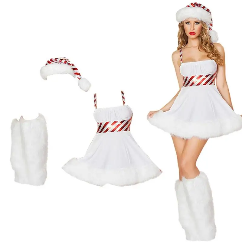 

Женская рождественская одежда для косплея, платье-пачка без рукавов с Санта-Клаусом и шляпой, женское платье-пачка