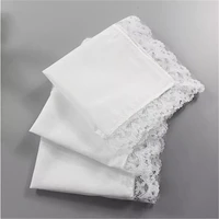 12pcs personalized pure white lace handkerchief woman wedding gifts hot sell wedding decoration cloth napkins 2525cm