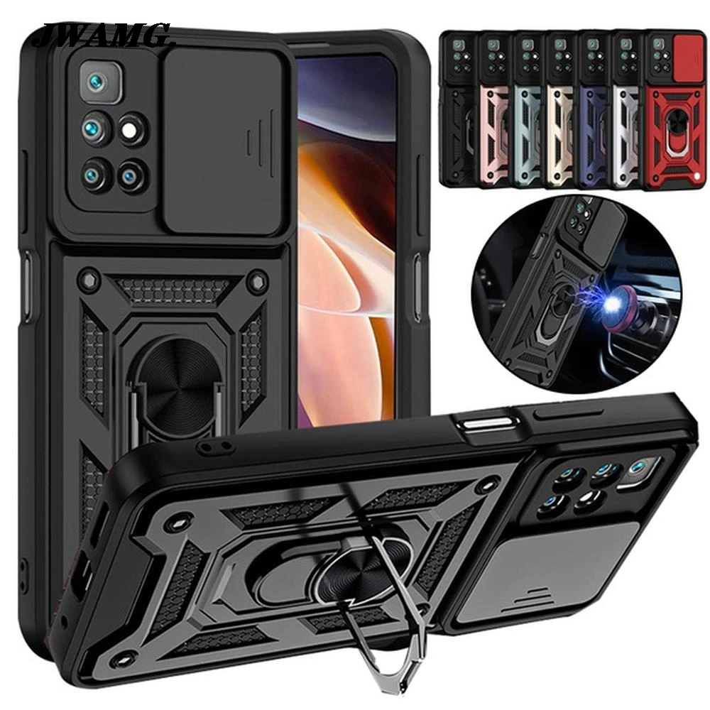 

Case For Xiaomi 11T Pro/Redmi Note 11 10 9 Pro Max Kickstand Slide Camera Protector Hybird Impact-Resistant Bumpers Phone Case
