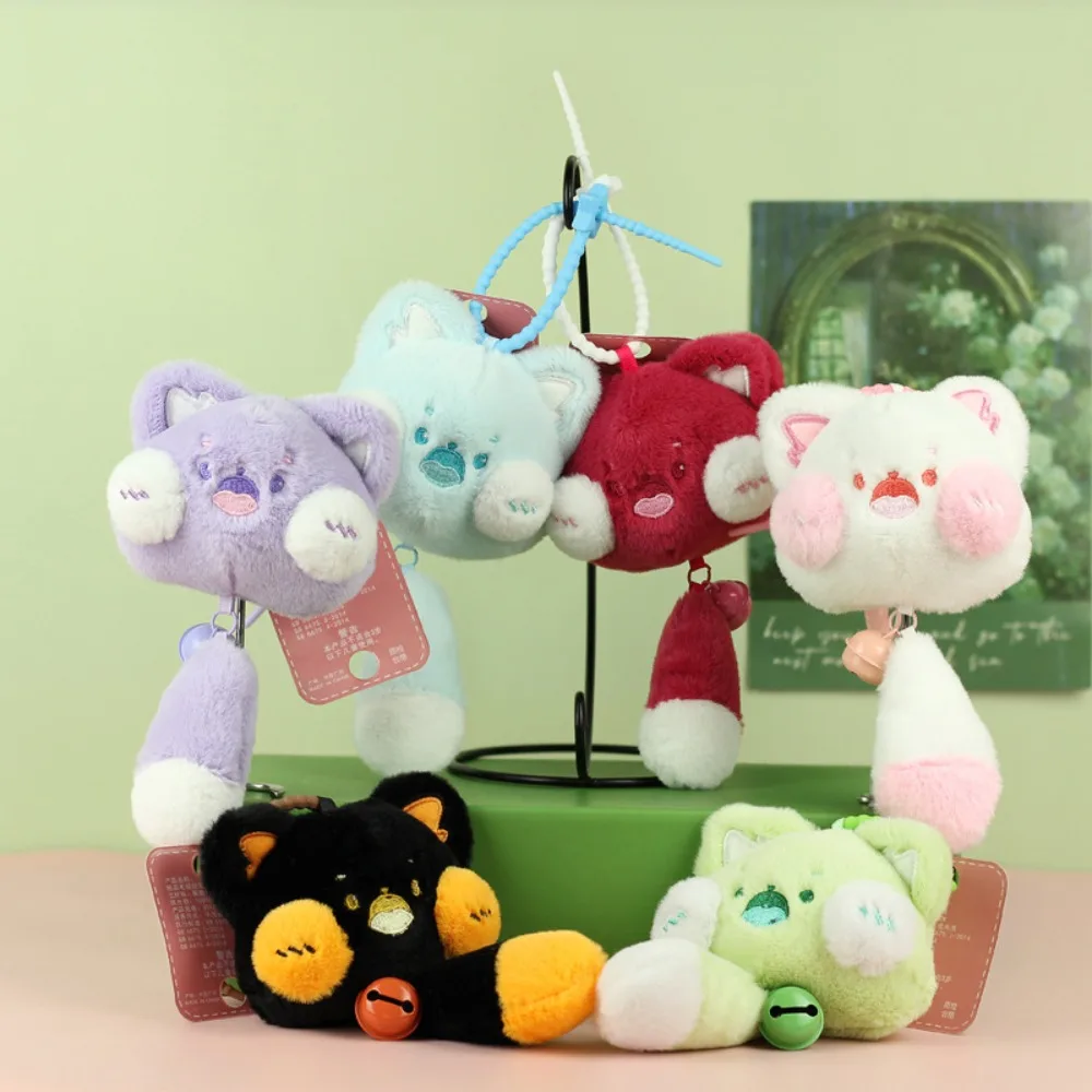 Брелок для ключей с длинным хвостом изящный плюшевый мультяшный Кот