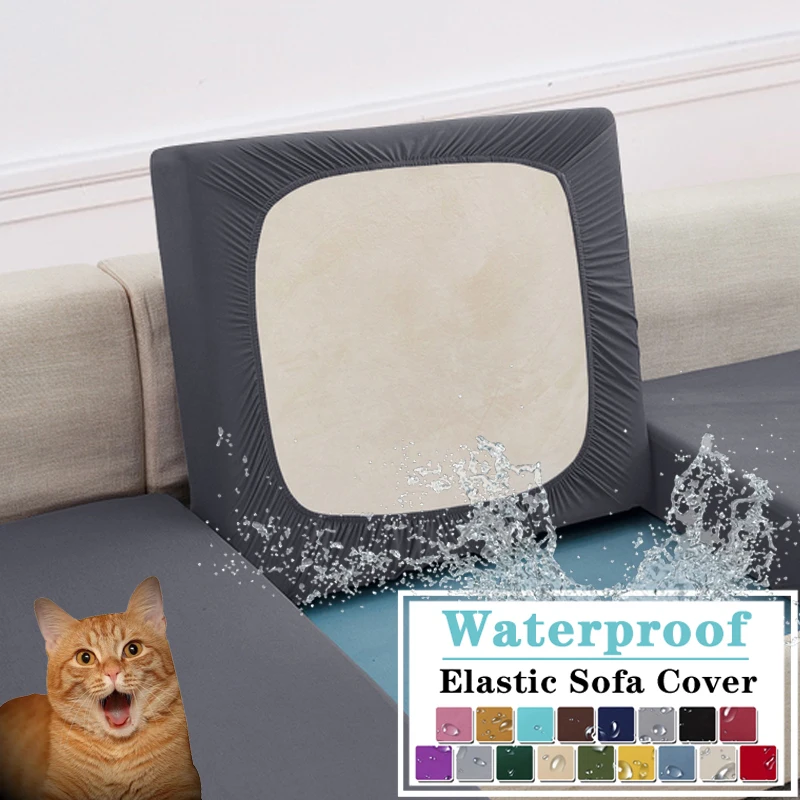 

WATERPROOF Elastic Sofa Seat Cover Protector Cushion Covers For Sofa Kids Pets Washable Removable Livingroom Corner Sofas Case