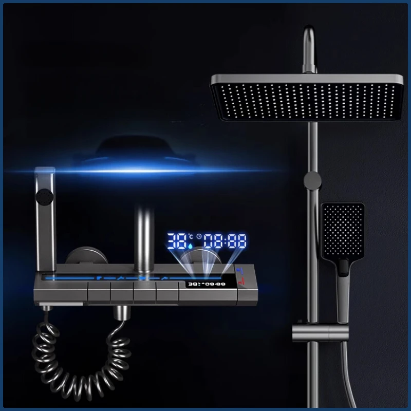 

Душевая система Proret серая с подсветкой