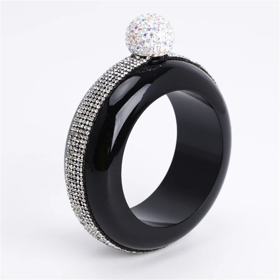 

Круглый графин-браслет из нержавеющей стали, портативный, белое вино, виски, женская мода, 3,5 унции, 100 мл