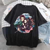 japanese anime demon slayer t shirt men ulzzang harajuku tee 90s crewneck cotton print cartoon graphic casual kawaii tops female