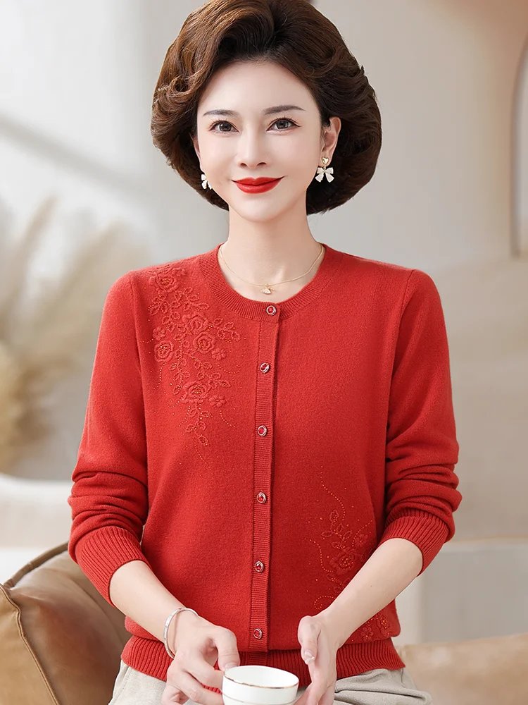 Erdos кашемировый свитер для мам среднего возраста с круглым вырезом женский