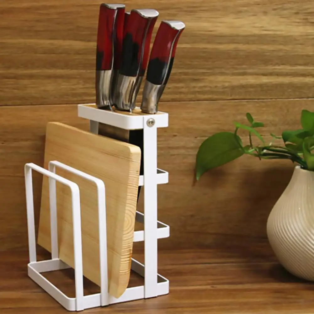 

Racks & Holders Ventilation Cutter Storage Rack Large Capacity Wrought lron Neatly Organized Cutter Shelf Kitchen Tool