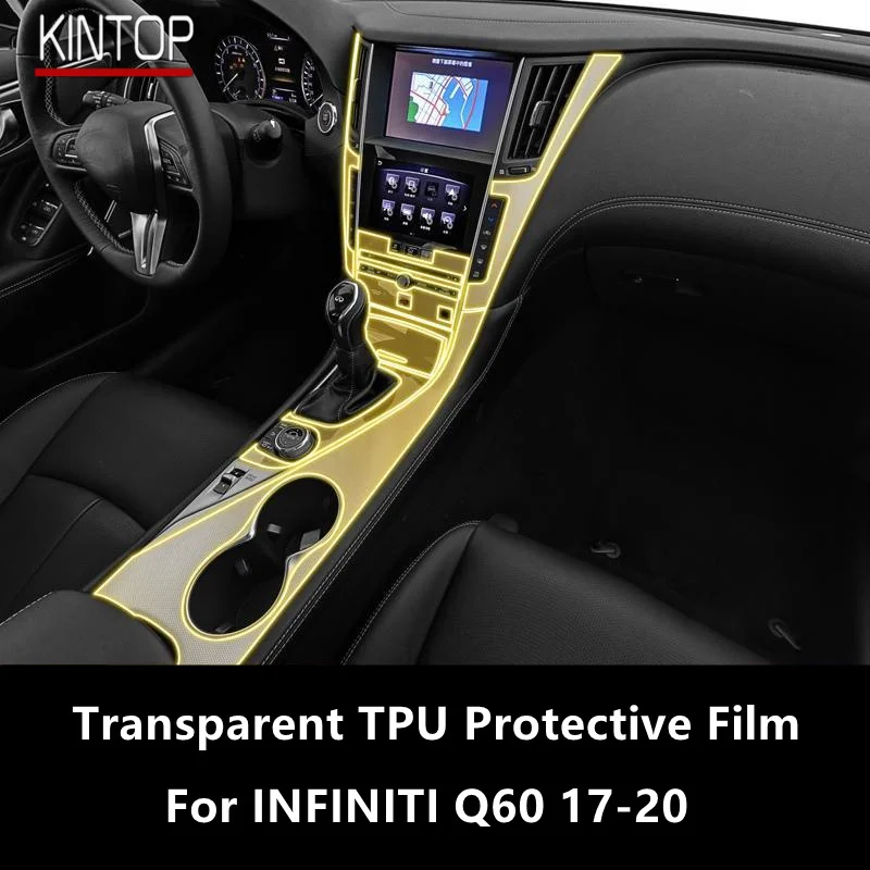 

For INFINITI Q60 17-20 Car Interior Center Console Transparent TPU Protective Film Anti-scratch Repair Film Accessories Refit