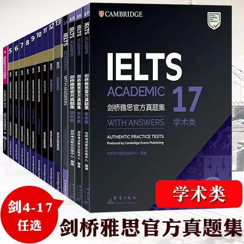 

14 Books Cambridge English IELTS IELTS 17 Academic IELTS Zhenti 4-17 Speaking Listening Reading Writing Study Book