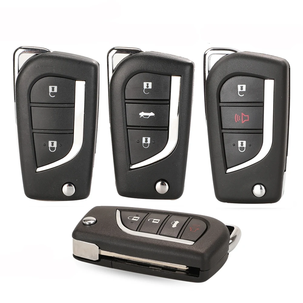 

jingyuqin 2/3 Buttons Flip Folding Remote Key Shell For Toyota Levin Camry Reiz Highlander Corolla RAV4 Key Case VA2 Toy48 Toy43
