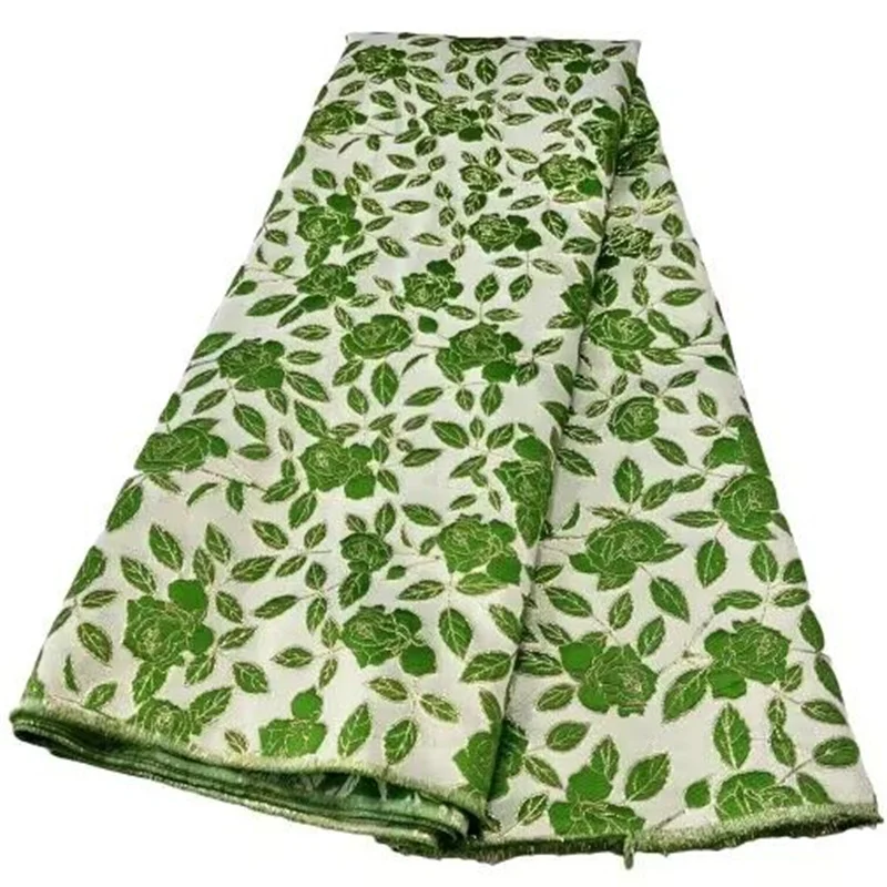 

Новинка 2023, зеленая французская жаккардовая кружевная ткань, парчовая блестящая вышивка, нигерийская кружевная ткань для свадебного платья