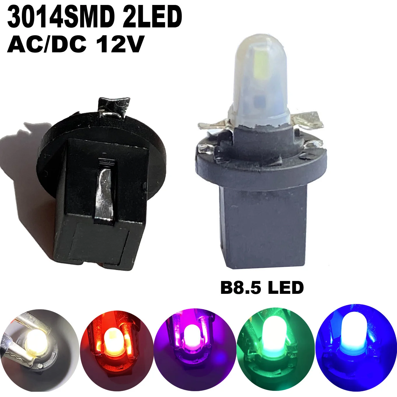 

100pcs Canbus T5 Led Bulb B8.5 B8.5D Led Car Interior Lights Dashboard Warming Indicator Wedge Auto Instrument Panel Lamp White