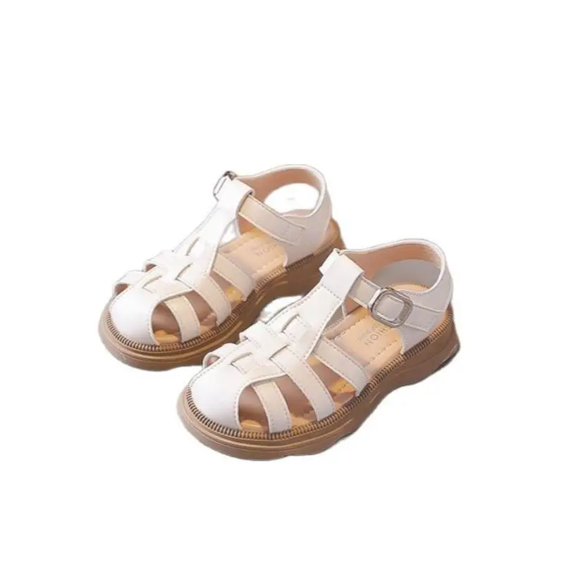 

Summer Girls Sandals Soft Antiskid Kid Weave Roman Shoe Beach Sandals Breathable Anti-smashing