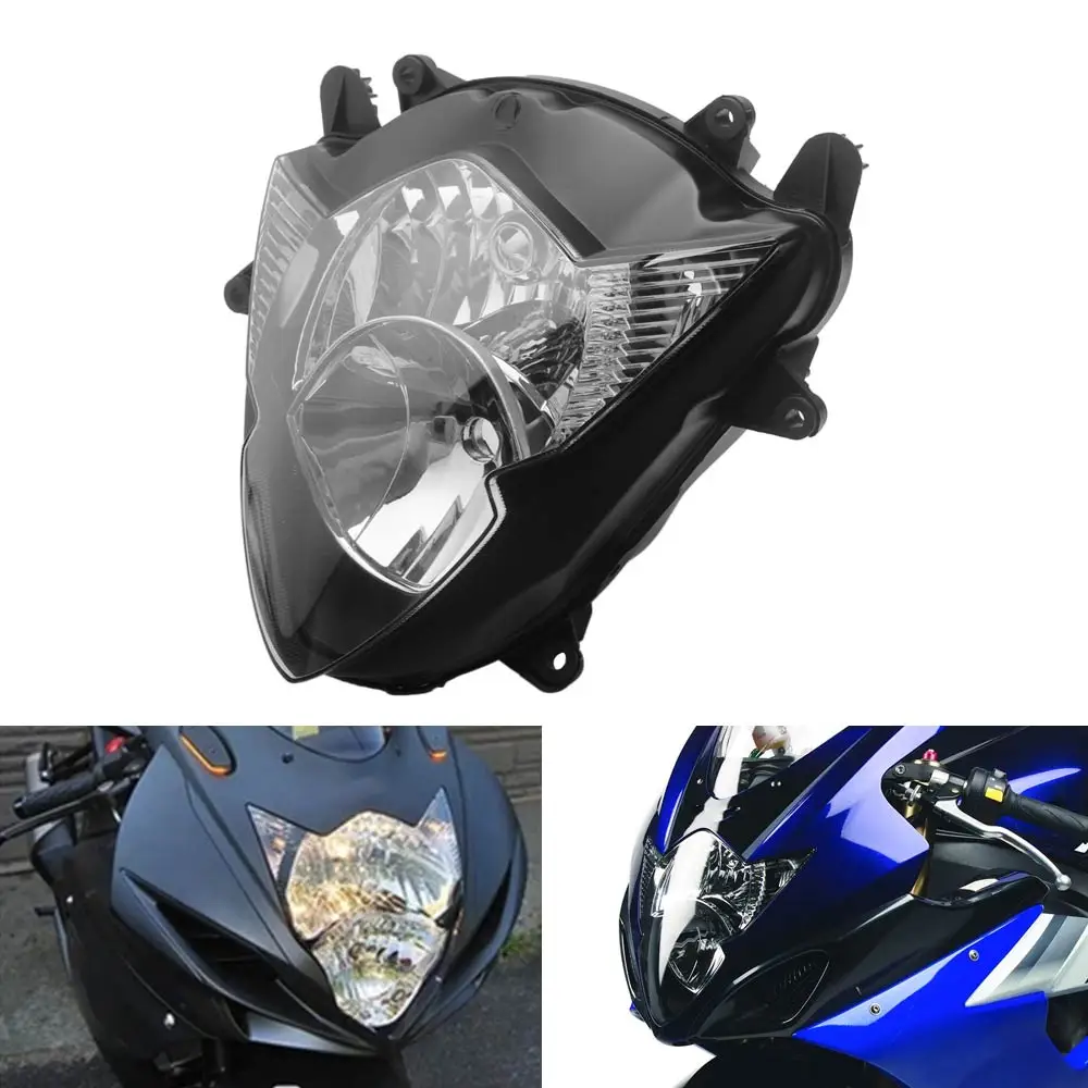 Фото Корпус фары мотоцикла для Suzuki Gsx-R1000 Bandit Gsx650F/Fa/Fu/Fua 2005-2016, черный корпус из АБС-пластика, прозрачная линза №1