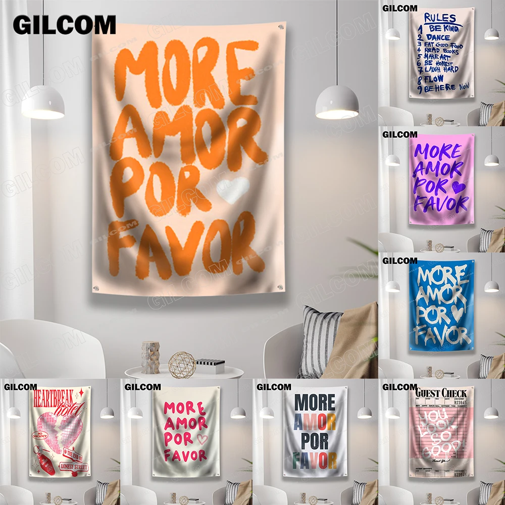 Больше удовольствия, флаг, любовь, цитата, постер, гобелен для детской комнаты Больше удовольствия, флаг, любовь, цитата, постер, гобелен для детской комнаты