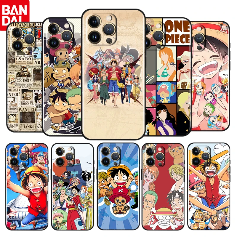 

Hot Anime One Piece For Apple iPhone 13 12 11 Pro Max Mini XS Max X XR 6 7 8 Plus 5S SE 2020 Soft Black Phone Case undas Coque
