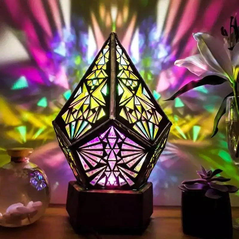 

Декоративсветильник лампа Polar Star в стиле бохо, цветное проекционное 3D светильник, настольная лампа с USB-зарядкой, домашний декор