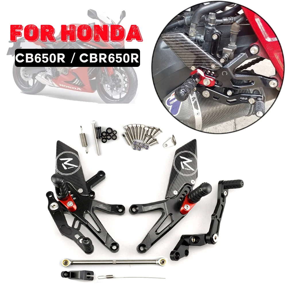 

Задние комплекты для HONDA CB650R CBR650R CB650F CBR650F, педаль увеличения, Регулируемые задние комплекты, подножки, рычаг переключения, тормоз, комплект