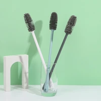milk bottle brush 360 long handle cup brush handheld soft silicone head food grade watering kitchen household cleaning brushes