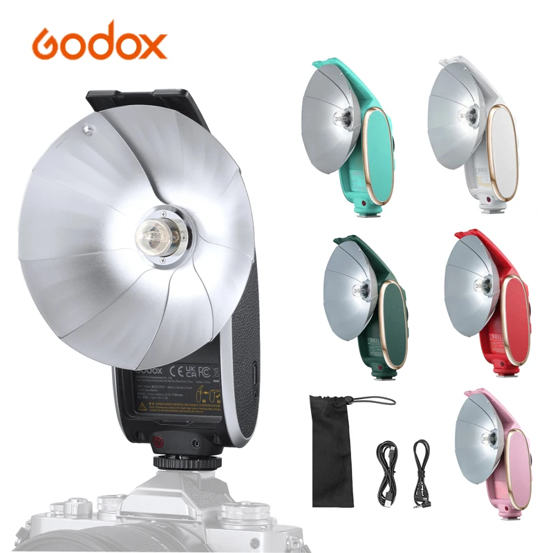 Godox Lux Senior Ретро-вспышка для камеры GN14 1700 мАч 6000 К ± 200 7 уровней A/M Speedlight Портативная