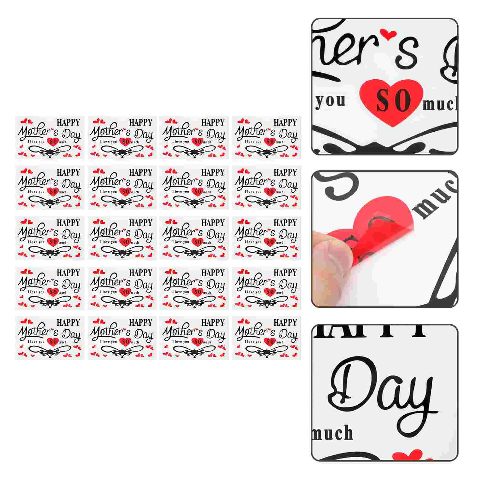 

25 Pcs Mother S Day Paster Heart Balloon Love Mom Stickers Balloon Stickers Heart Ballons