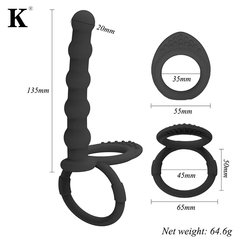 1 шт. Массажер для взрослых унисекс Двойное проникновение пенис страпон