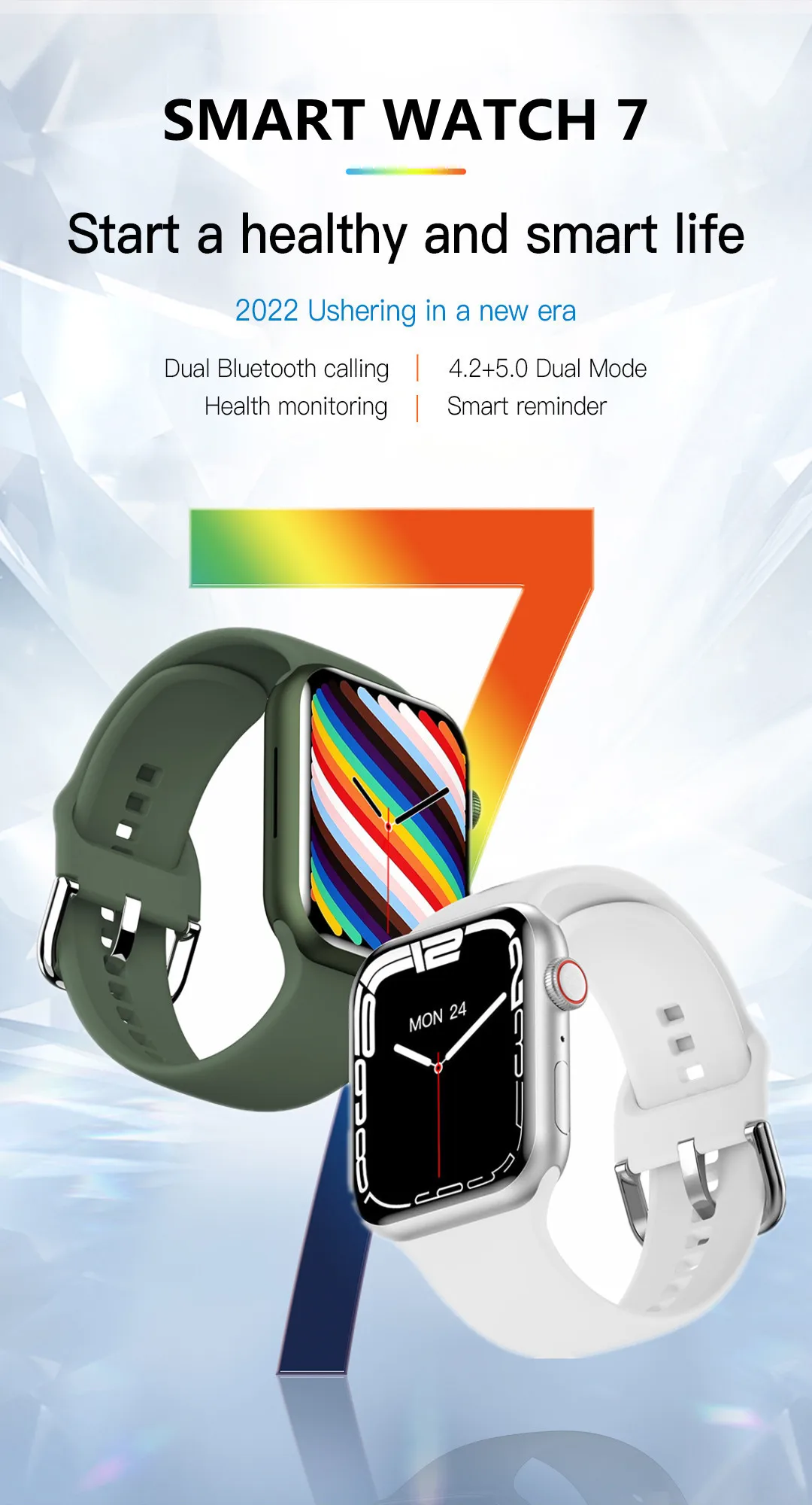 Смарт-часы S7 с Bluetooth вызовами монитором сердечного ритма и кровяного давления IP67