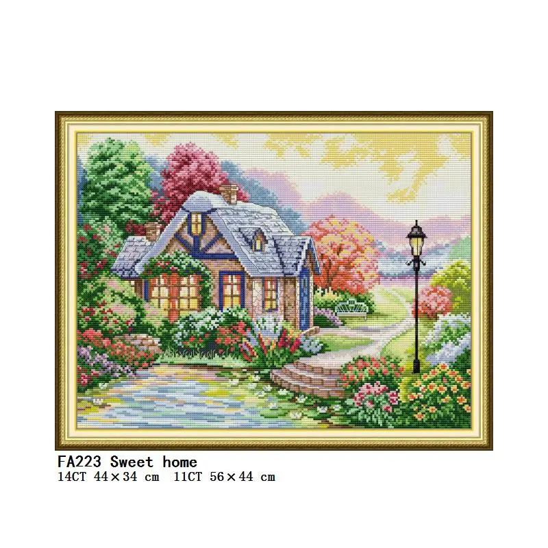 

stamped cross stitch kits 11CT 14CT thread embroidery kit, bedroom, living room decoration Warm home embroidery Paintings