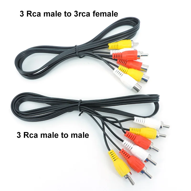 

1 м/1,5 м/3 метра 3 RCA штекер к 3 RCA 3RCA штекер Женский Удлинительный соединитель Композитный Аудио Видео AV Удлинительный кабель штекерные кабели t1