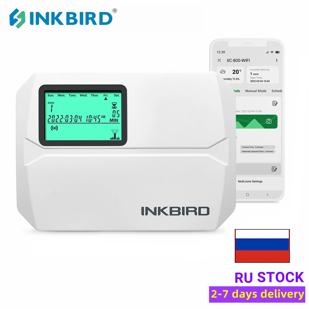 INKBIRD WIFI Smart Sprinkler Controller Programmable System 8 Zone Digital LCD Watering Timer Irrigation Monitor Free App