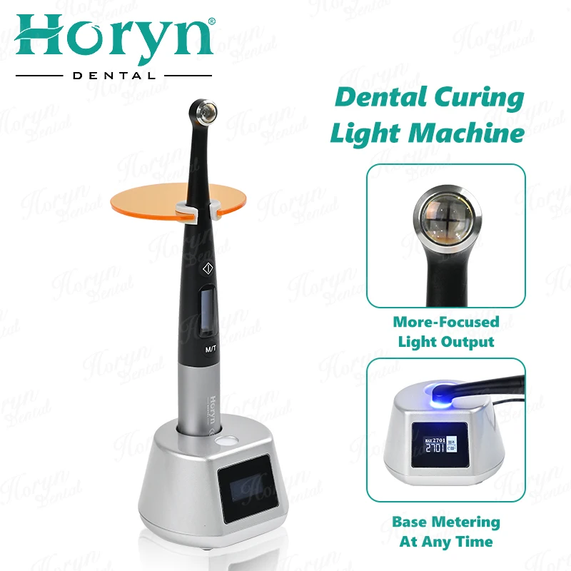 Фото HORYN Dental 3000 МВт/см2 Полимеризационная лампа 10 Вт Высокомощная светодиодная лампа Беспроводная 1 секунда с 7 моделями Холодная беспроводная полимеризационная лампа №1