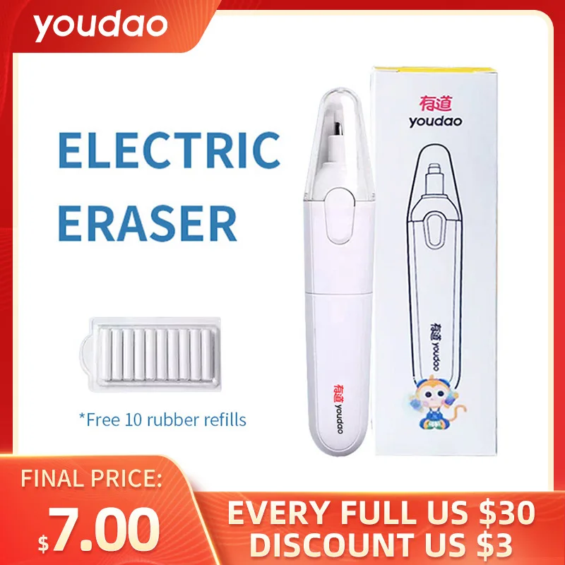 

Электрический ластик Youdao для рисования, механические Ластики для детей, школьные и офисные принадлежности, резиновый ластик для карандаша ...