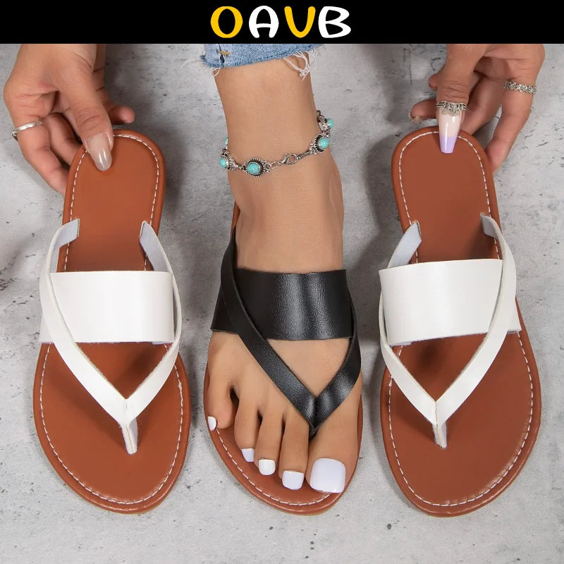 

OAVB New Women Shoes Flat Flip Flops Casual Slippers Beach Holiday Sandals for Women Outdoor Female Slipper Sandal Summer Shoes