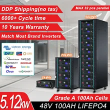 Lifepo4 배터리 팩 4S100A 내장 BMS 등급 A 셀, 6000 사이클 32 병렬 48V 70Ah 리튬 배터리, 세금 없음