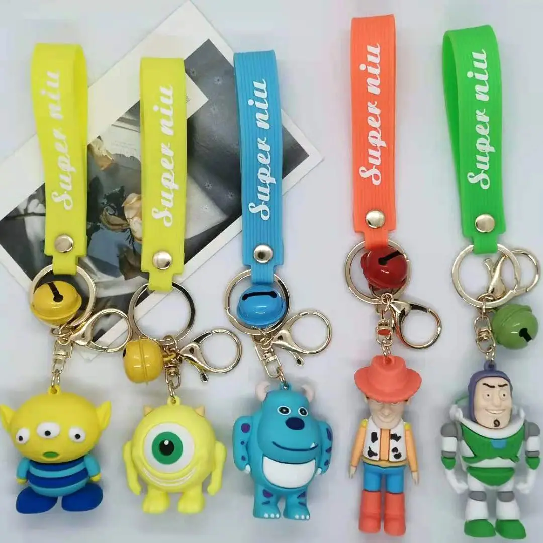 

Disney Toy Story Keychain Cute Woody Buzz Lightyear Monster Keyring Fashion Bag Ornament Car Key Chain Kawaii Girl Boy Kids Gift