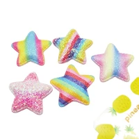20pcslot 4 8cm rainbow star padded appliqued for diy handmade kawaii children hair clip accessories hat shoes