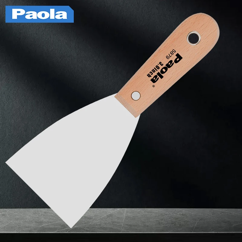 

Paola деревянная ручка нож для шпатлевки 3-дюймовый скребок из нержавеющей стали очищающий скребок