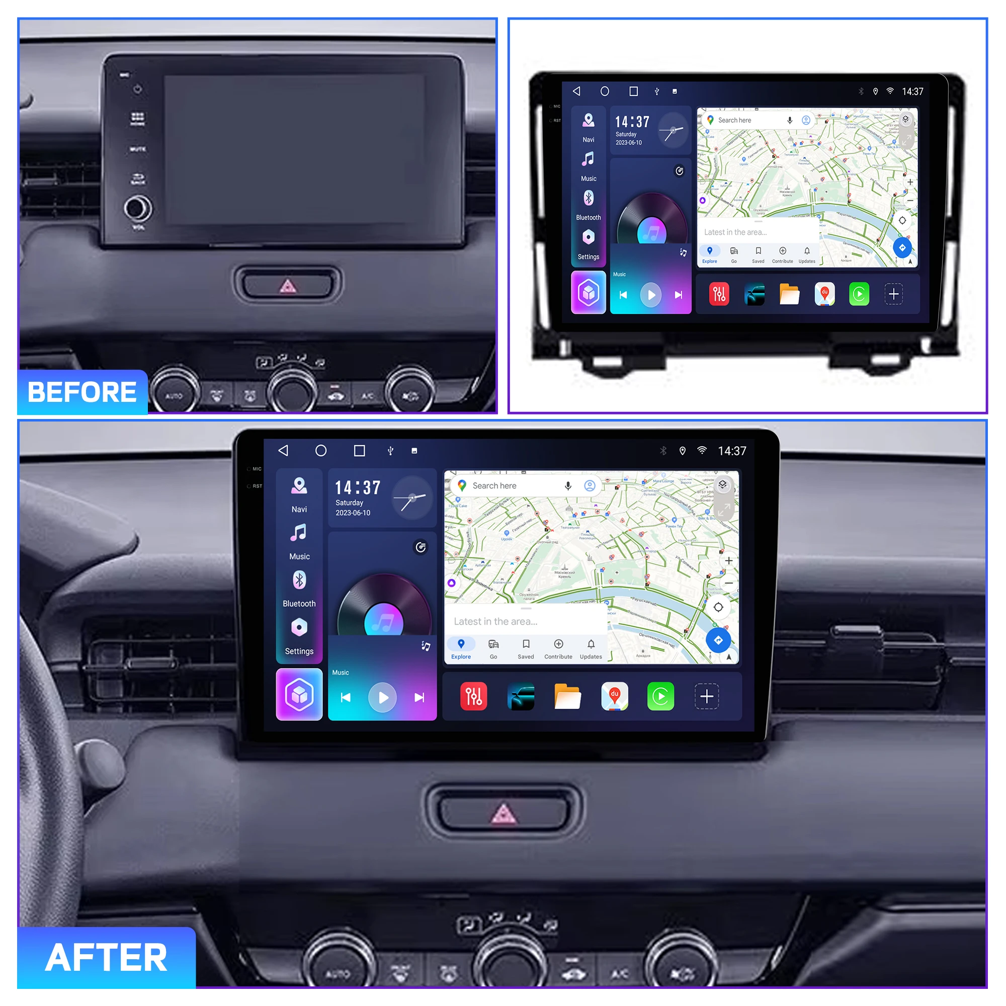 Фото Автомагнитола Penhui Android 2 Din для Honda Vezel 2 HR-V RV RZ 2021-2024 с мультимедийным экраном, DSP, Bluetooth, аудио и CarPlay №2